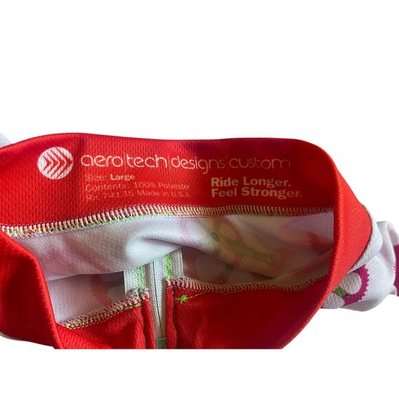 Aero Tech Designs Women’s Cycling Jersey Pink/Green Gears Designs Size Large - Picture 6 of 6